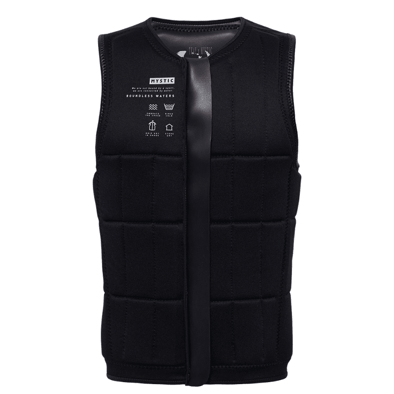 Schwarze Mystic Anarchy Impact Vest Innenseite mit Neopren und Logo