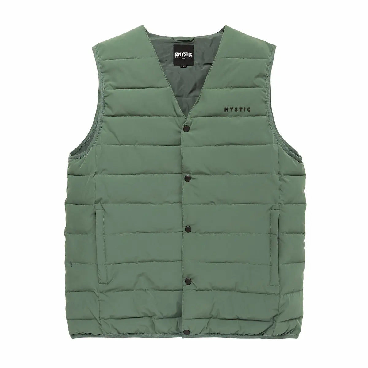 Mystic gesteppte Bodywarmer Warm Sand mit Druckknöpfen und Brustprint