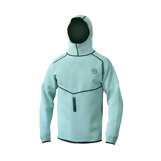 Ride Engine Performance Neoprene Hoodie – Mist Green – Ansicht 3  mit Kapuze