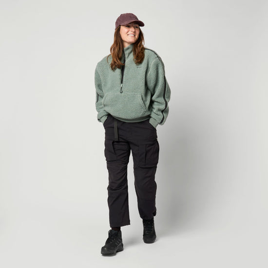 Mystic Teddy Zip Up Sweat Women Frozen Green