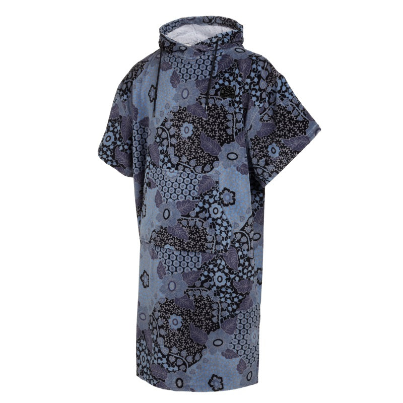 Mystic Poncho Velour AOP Blue Black