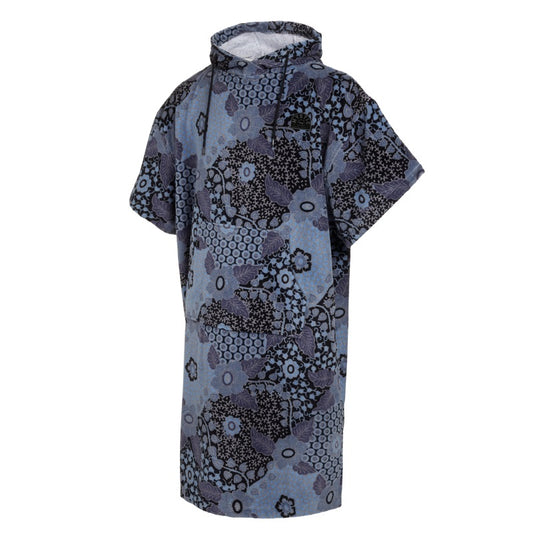 Mystic Poncho Velour AOP Blue Black