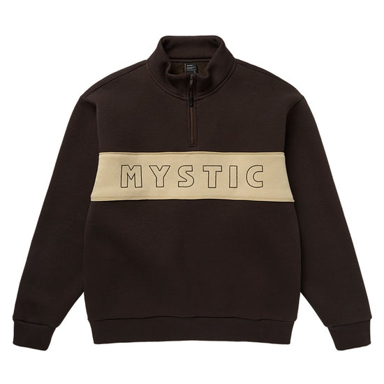 Mystic Slate Half Zip Sweat Dark Brown