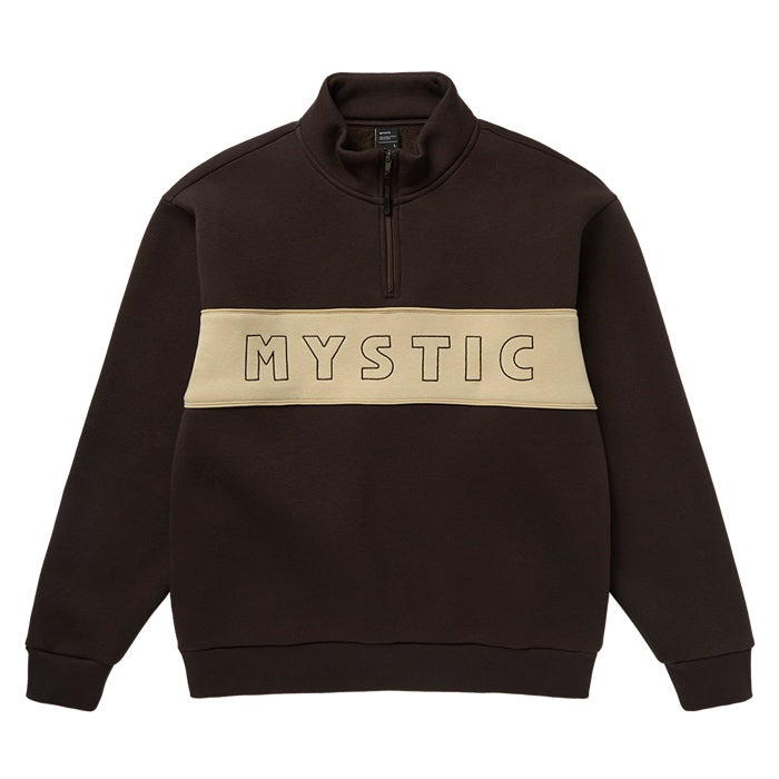 Mystic Slate Half Zip Sweat Dark Brown