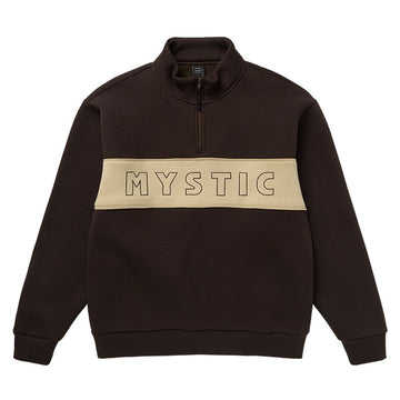 Mystic Slate Half Zip Sweat Dark Brown