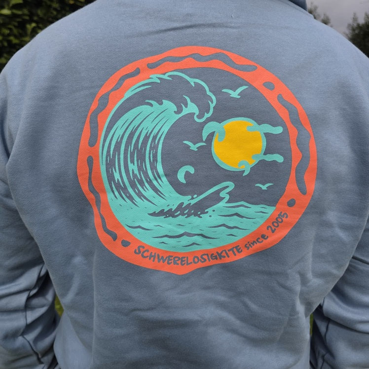 Schwerelosigkite Hoodie Wind Waves Blue