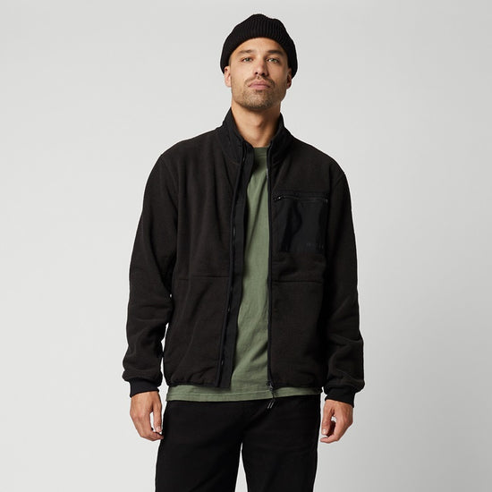 Mystic DTS Teddy Zip Thru Sweat 2024 Black