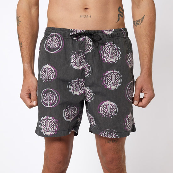 Mystic Artwork Swim Boardshort Deep Purple