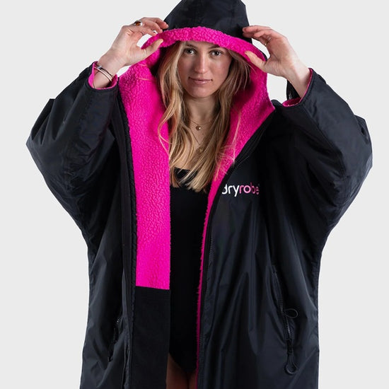 Dryrobe Advance LS Poncho Black Pink