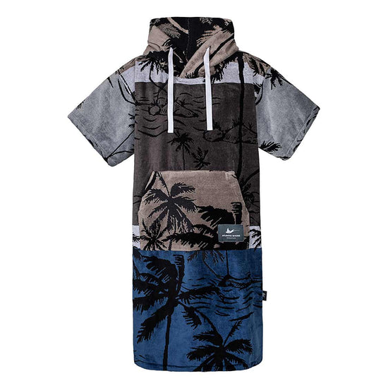 Atlantic Shore Surf Poncho Palm Tree Navy Grey