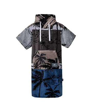Atlantic Shore Surf Poncho Palm Tree Navy Grey