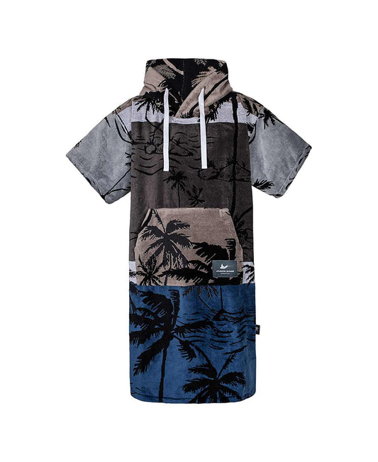 Atlantic Shore Surf Poncho Palm Tree Navy Grey
