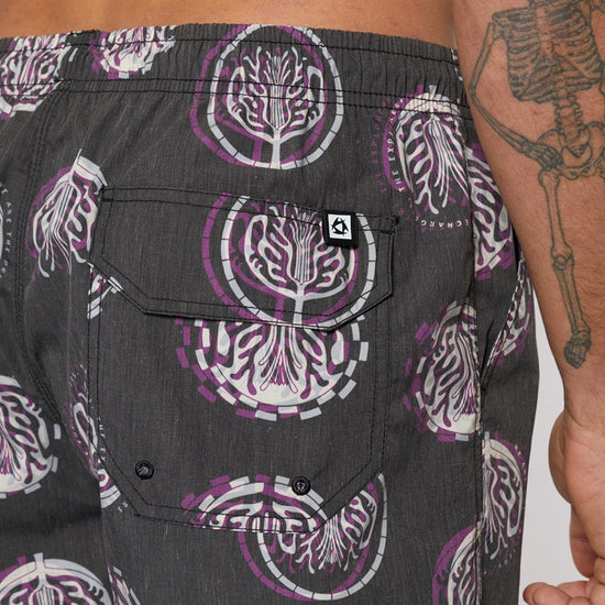 Mystic Artwork Swim Boardshort Deep Purple