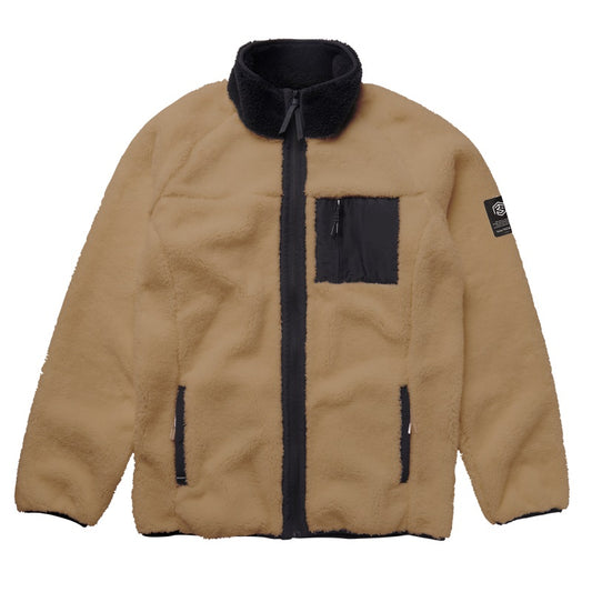 Mystic DTS Teddy Zip thru Sweat Slate Brown