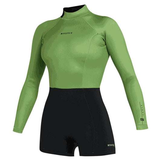 Mystic Lunar Longarm Shorty 2/2mm Bzip Women Soft Green