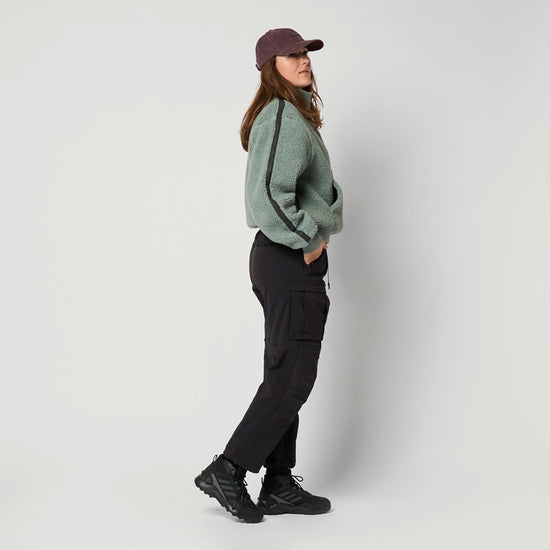 Mystic Teddy Zip Up Sweat Women Frozen Green