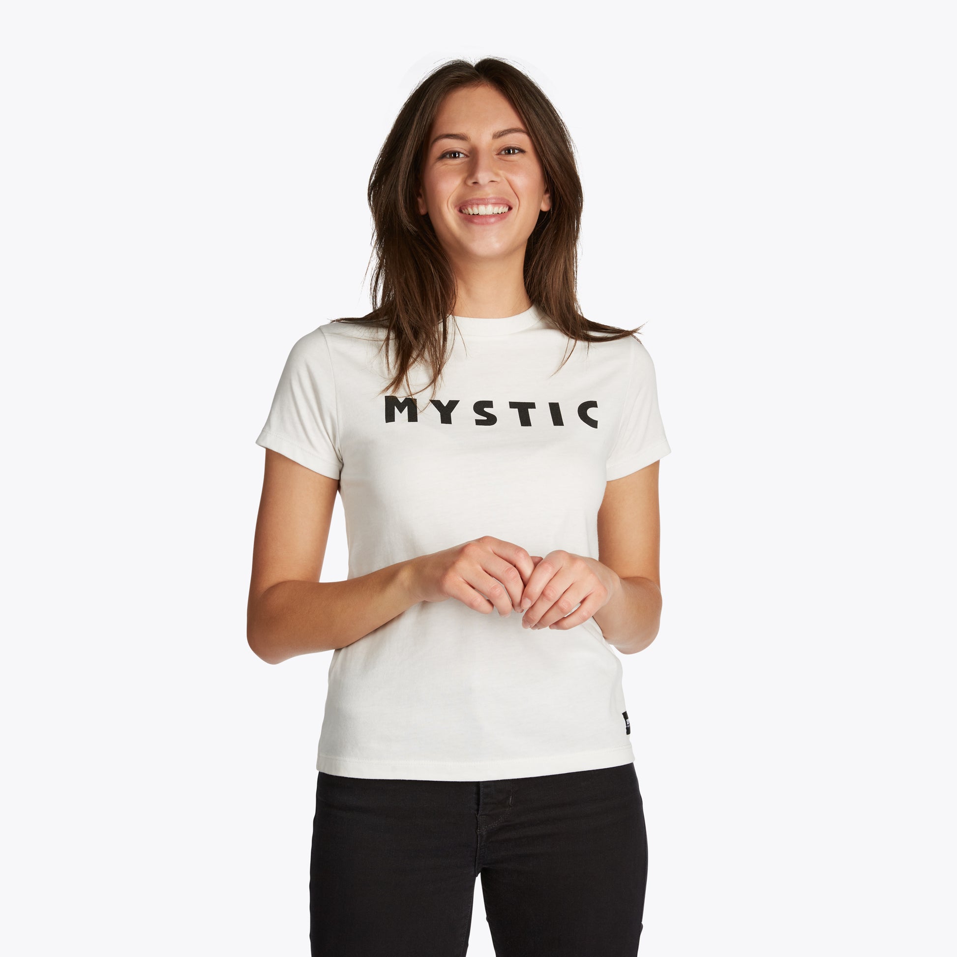 Mystic Brand Tee Women Big Logo White