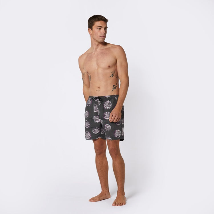 Mystic Artwork Swim Boardshort Deep Purple
