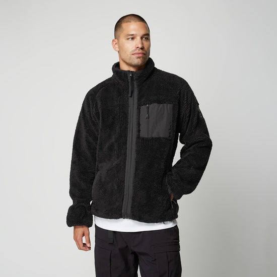 Mystic DTS Teddy Zip Thru Sweat Black
