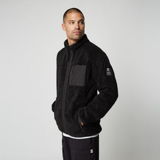 Mystic DTS Teddy Zip Thru Sweat Black