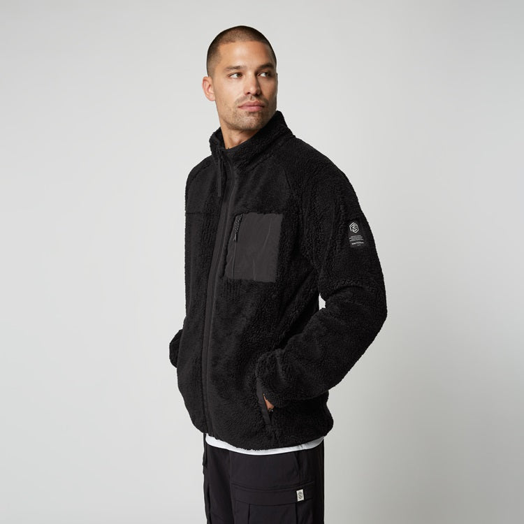 Mystic DTS Teddy Zip Thru Sweat Black