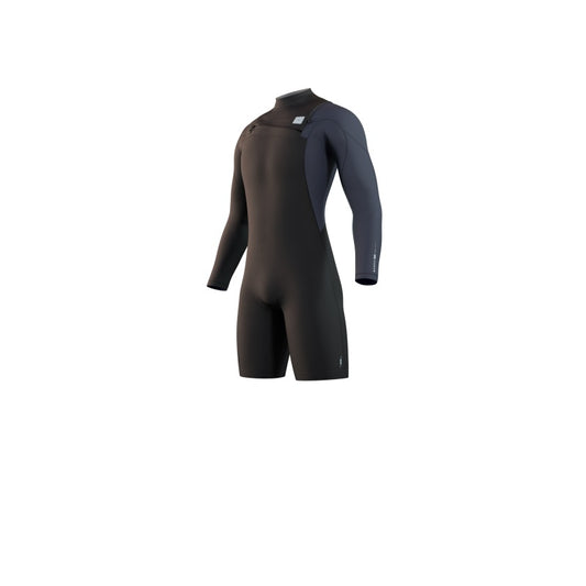Mystic Marshall L/S Shorty 3/2mm Fzip Black Grey