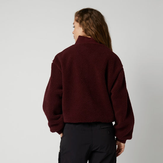 Mystic Teddy Zip Up Sweat Women Red Wine