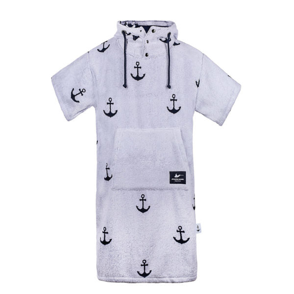 Atlantic Shore Anchor Poncho White