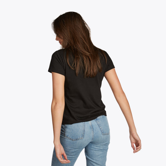 Mystic Brand Tee Women Big Logo Black