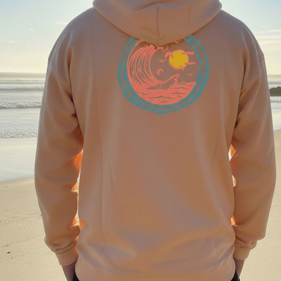 Schwerelosigkite Hoodie Wind Waves Coral