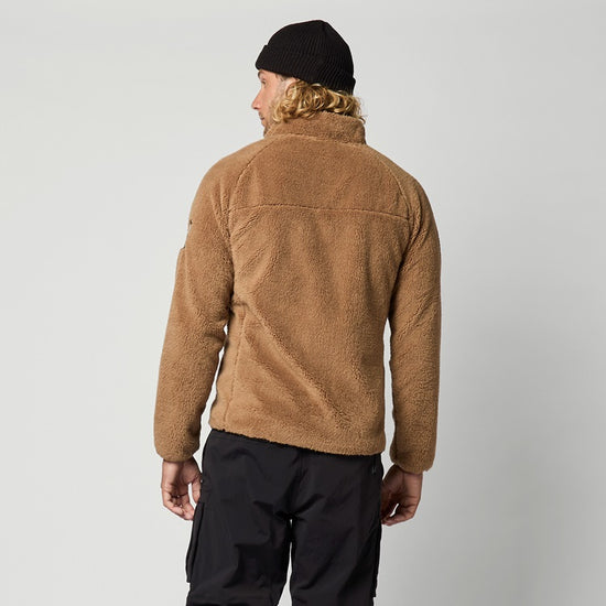 Mystic DTS Teddy Zip thru Sweat Slate Brown