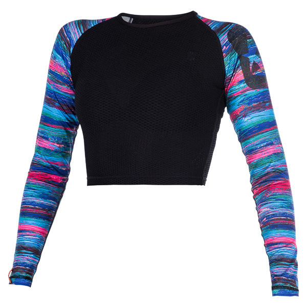 Mystic Dazzled L/S Croptop Women Purple Rainbow