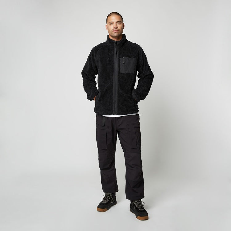 Mystic DTS Teddy Zip Thru Sweat Black