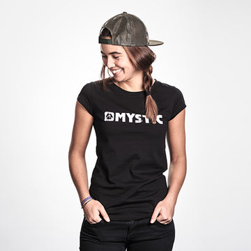 Mystic Brand Tee Women Caviar White Logo