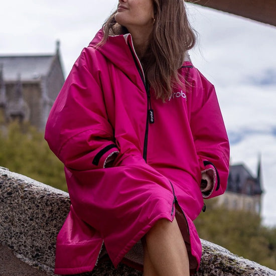 Dryrobe Advance LS Poncho Pink Light Grey