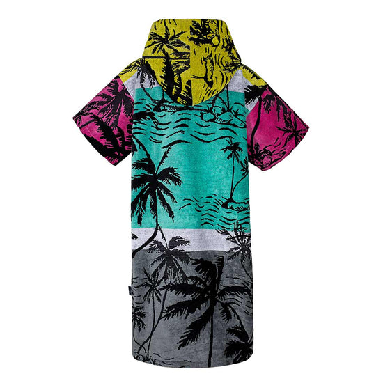 Atlantic Shore Surf Poncho Palm Tree Pink Yellow