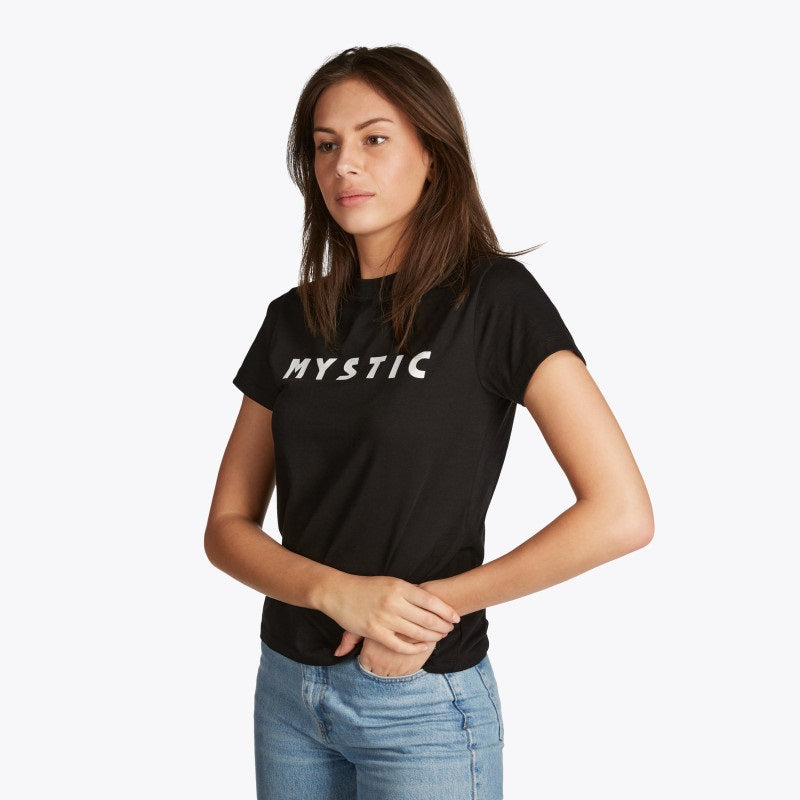 Mystic Brand Tee Women Big Logo Black