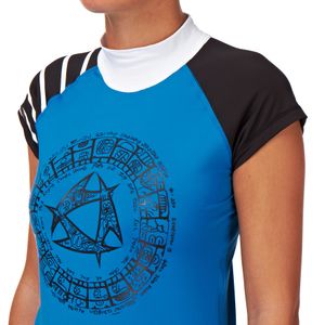 Mystic Maori Rash Vest Capsleeves Women Blue S