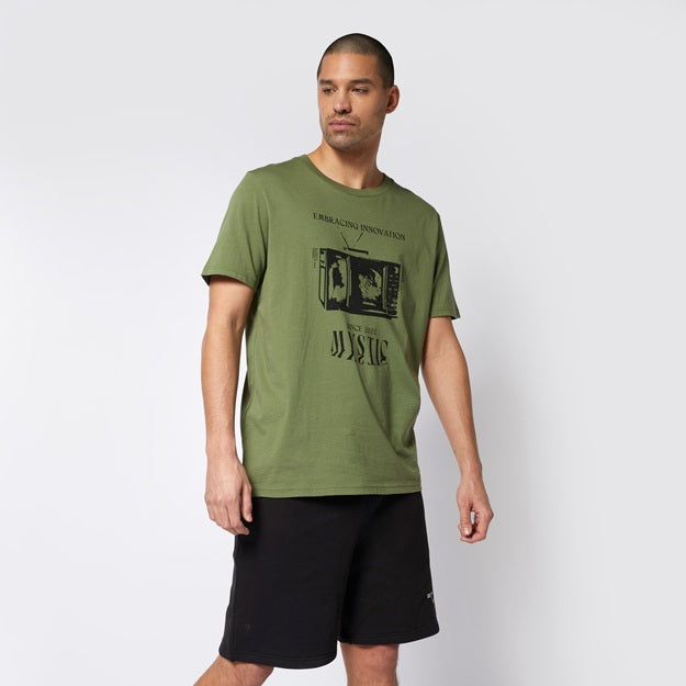 Mystic Broadcast Tee Dark Olive