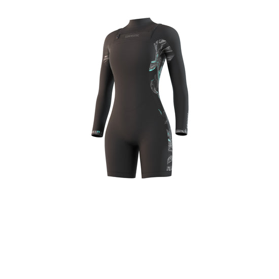 Mystic Dazzled Longarm Shorty 3/2mm Fzip Black