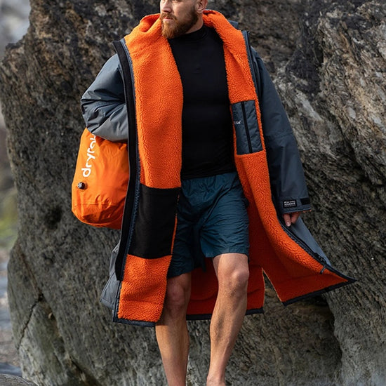 Dryrobe Advance LS Poncho Dark Grey Orange