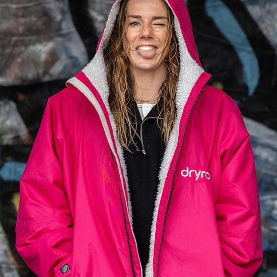Dryrobe Advance LS Poncho Pink Light Grey