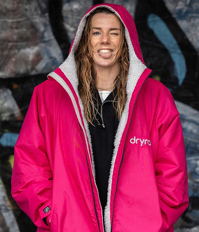 Dryrobe Advance LS Poncho Pink Light Grey