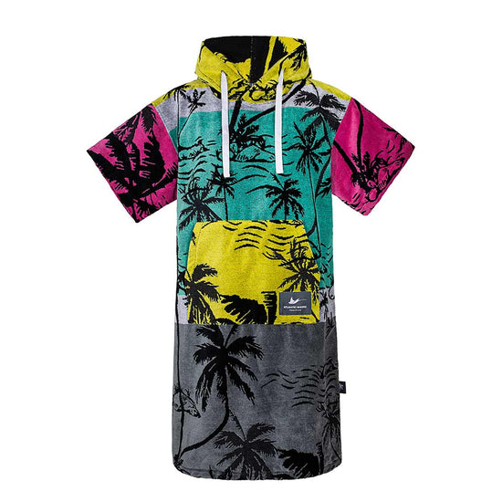 Atlantic Shore Surf Poncho Palm Tree Pink Yellow