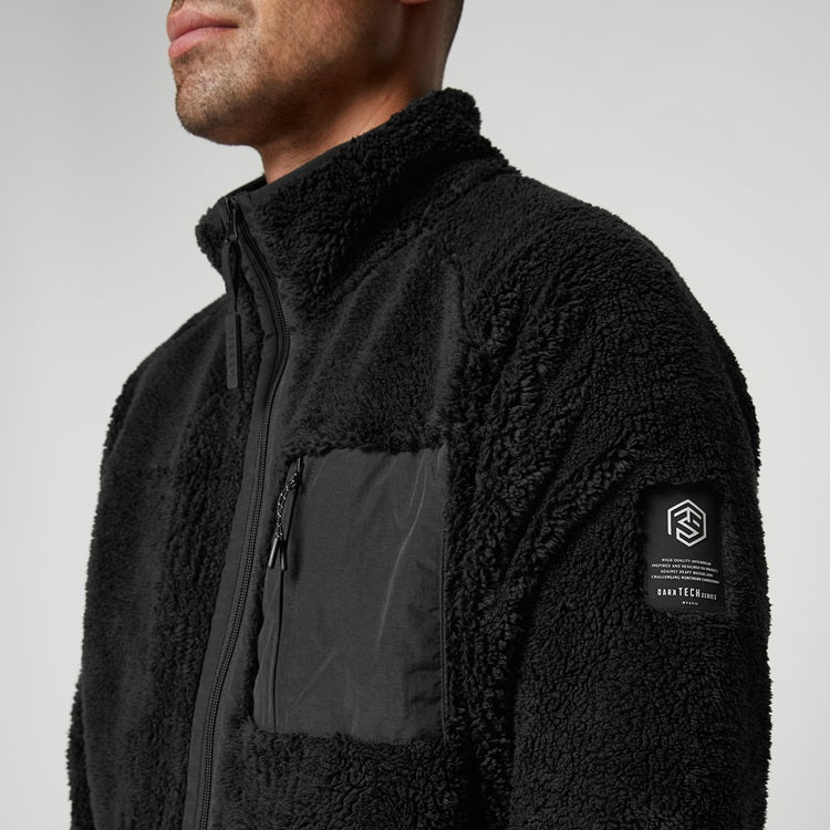 Mystic DTS Teddy Zip Thru Sweat Black