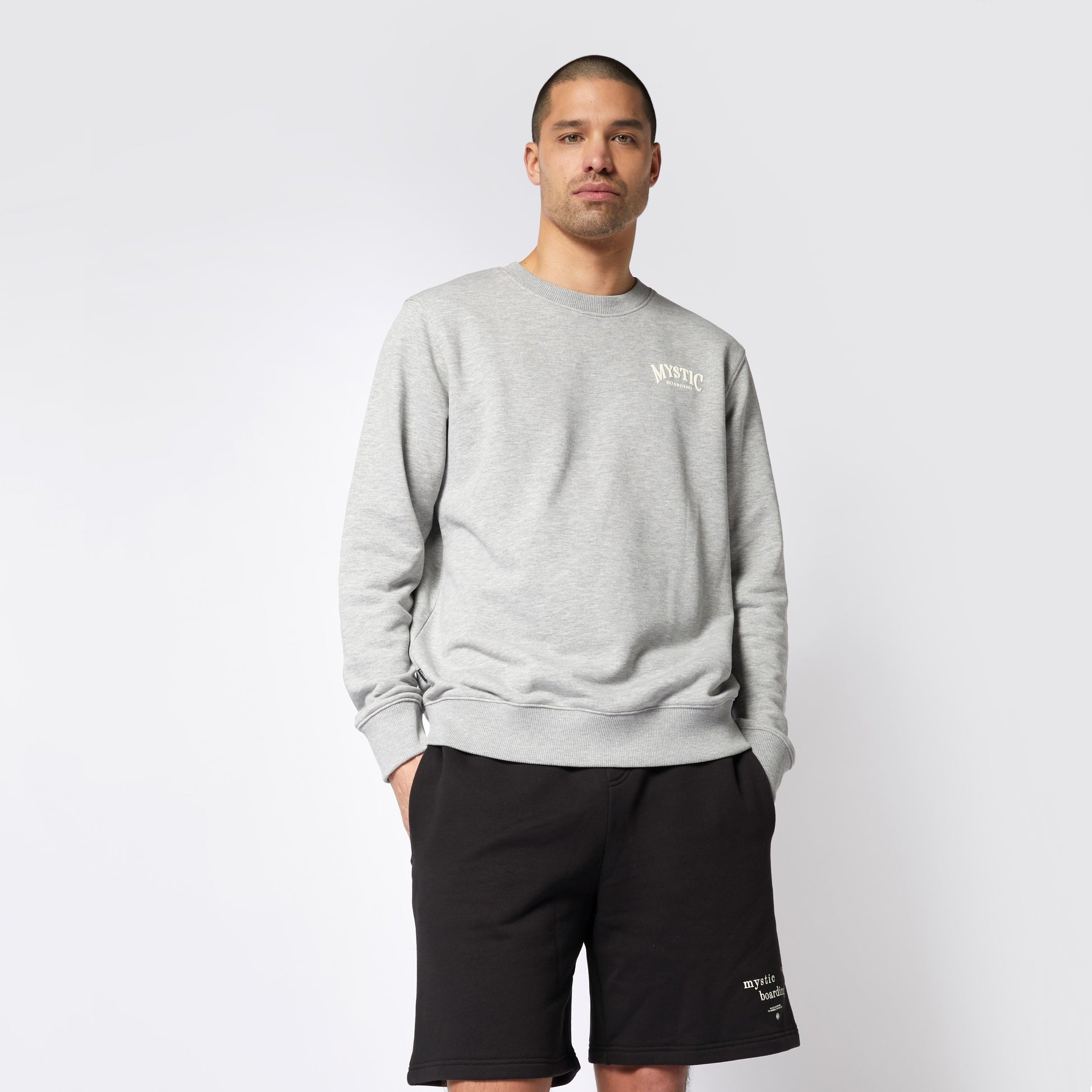 Mystic Ethos Crew Sweat Light Grey Melee