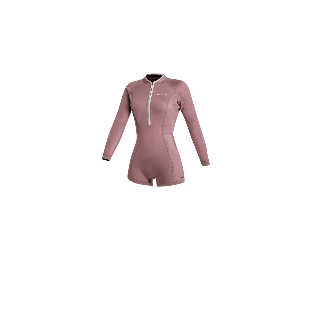 Mystic Lunar Shorty Neoprenanzug Damen Rosa Frontansicht mit Kontrastnähten