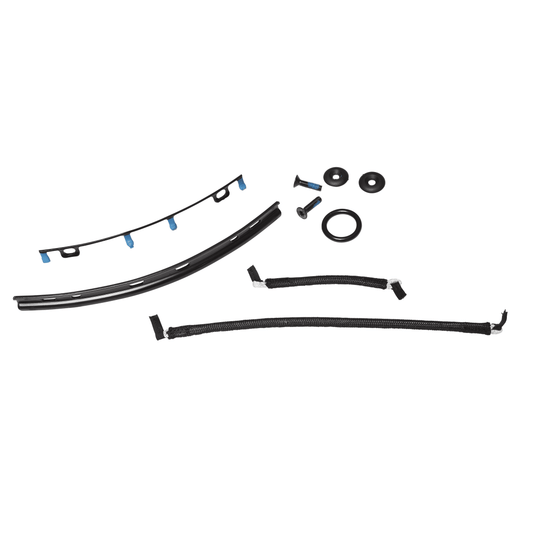 Mystic Stealth Bar Gen 3 Surf Rope Kit mit schwarzen Seilen und blauen Haken