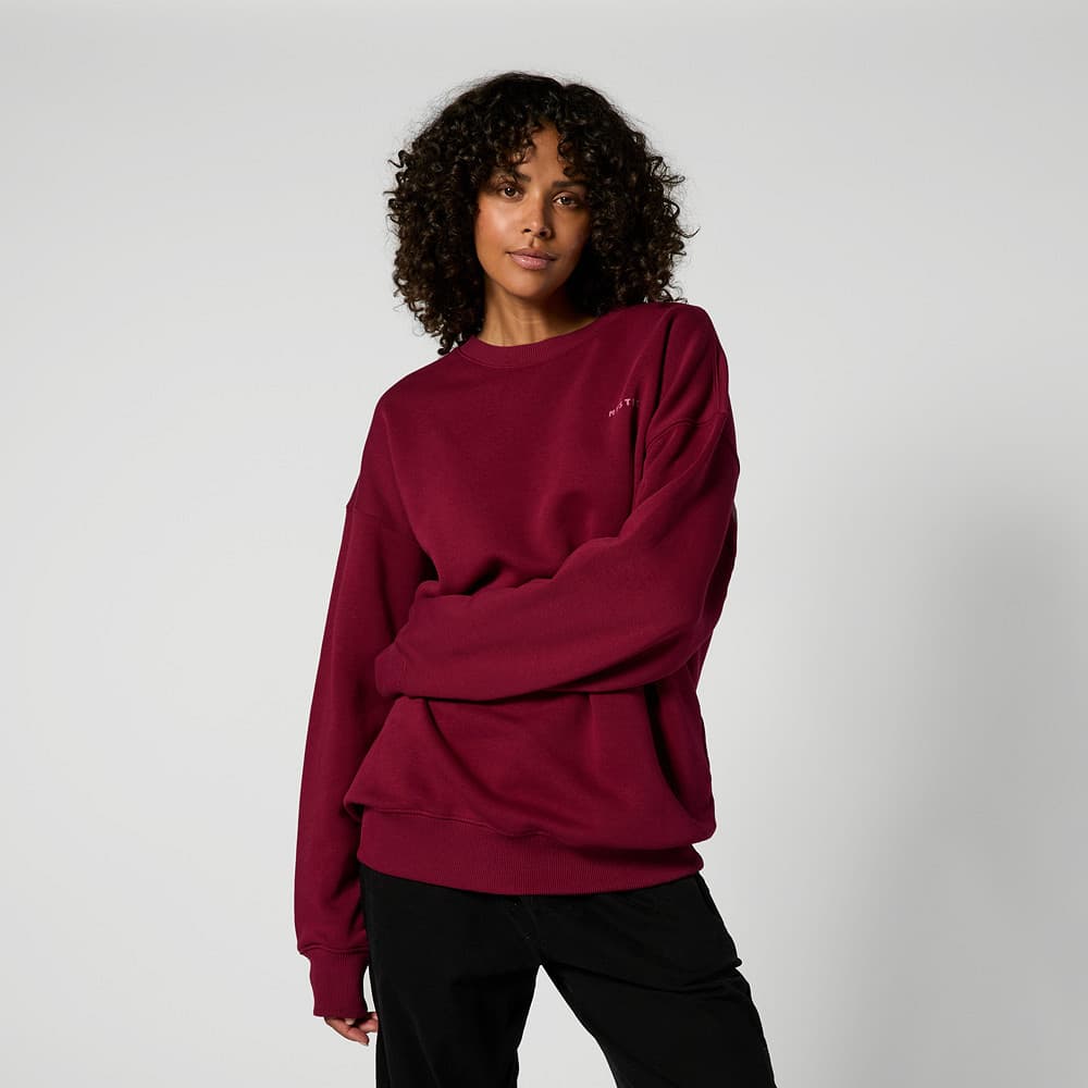 Mystic Profile Crew Sweat Berry Nahaufnahme