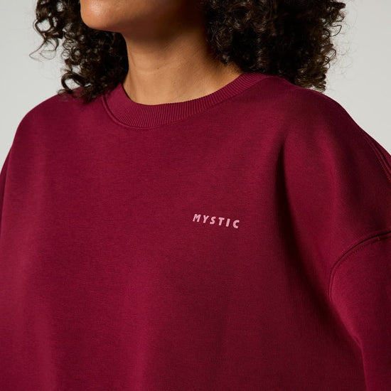 Mystic Profile Crew Sweat Berry mit Logo auf der Brust